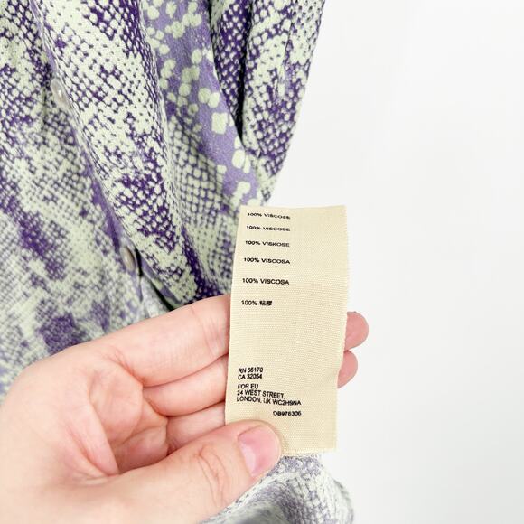 Free People FP Womens Katie Button Down Snakeskin Printed‎ Midi Skirt XS Purple - Picture 7 of 8